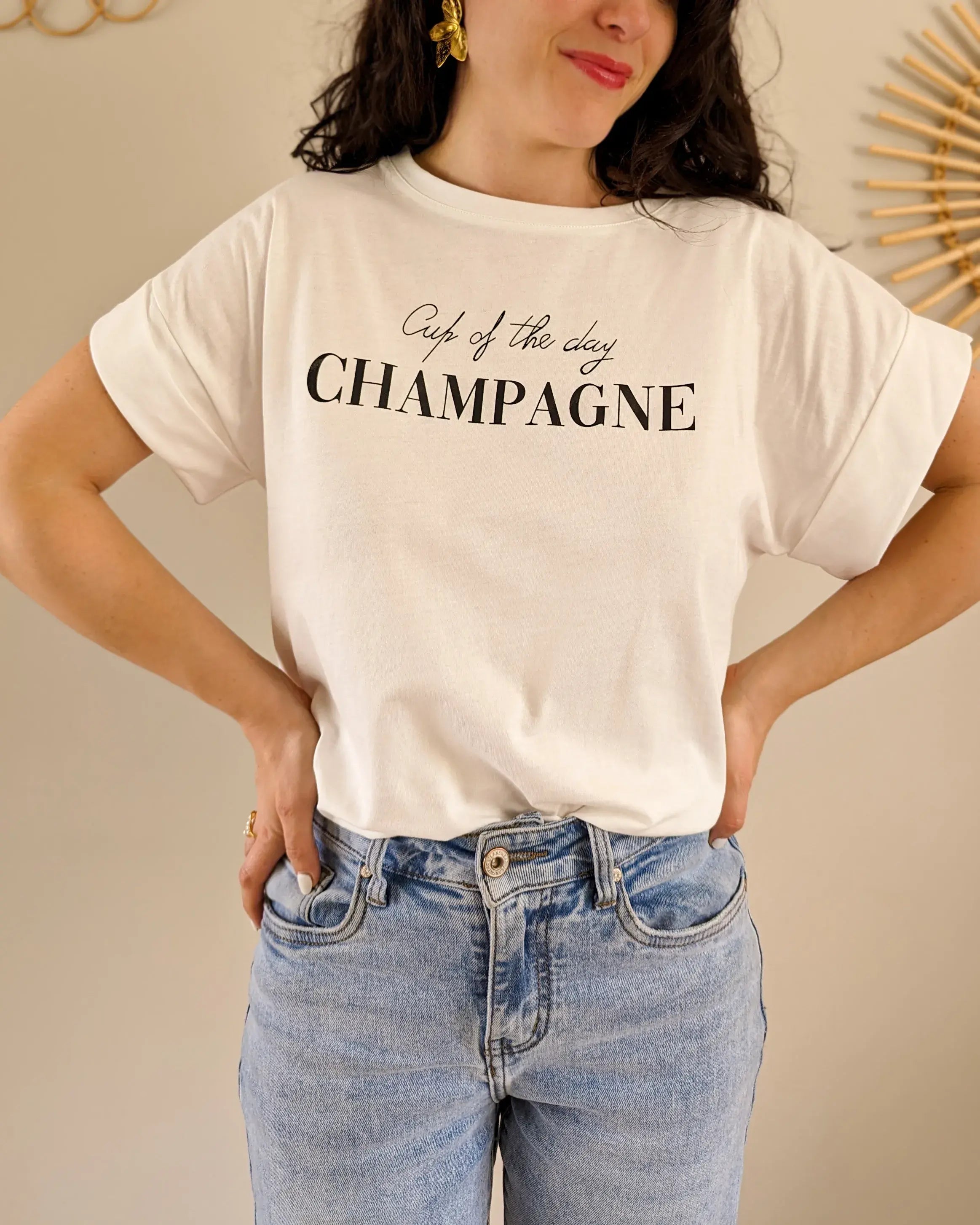 T-Shirt Blanc - Champagne
