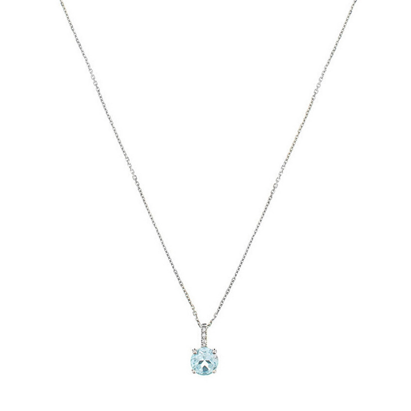 Pendentif "Blue Light" D0,01/2 Topaze 0,95/1 - Or Blanc 375/1000