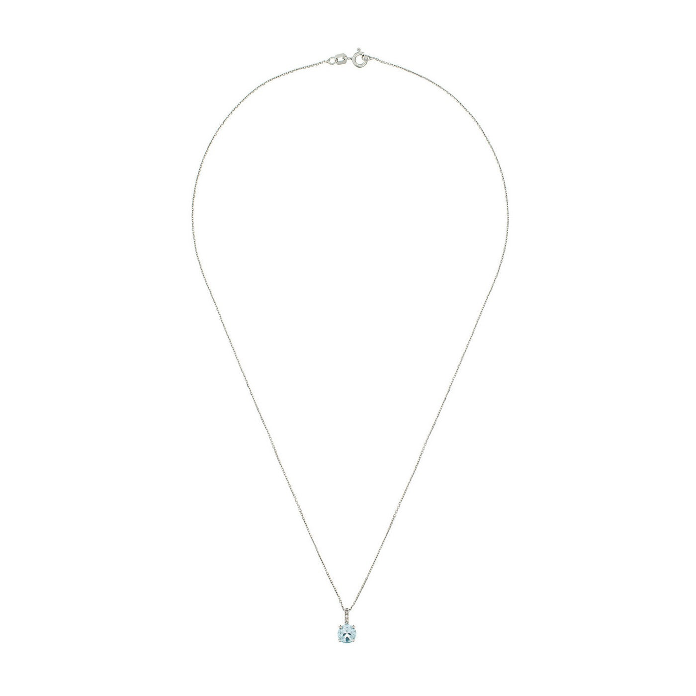 Pendentif "Blue Light" D0,01/2 Topaze 0,95/1 - Or Blanc 375/1000