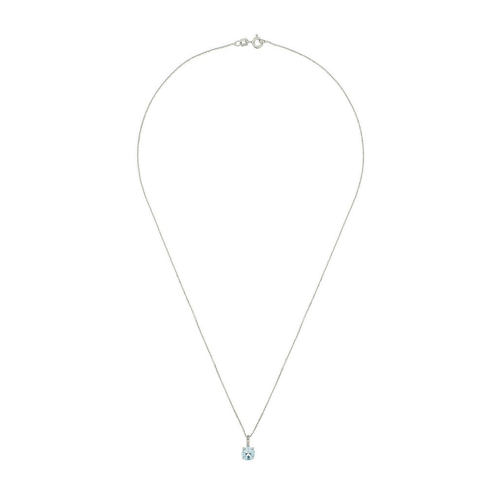 Pendentif "Blue Light" Diamant 0,01/2 Topaze 0,95/1 - Or Blanc