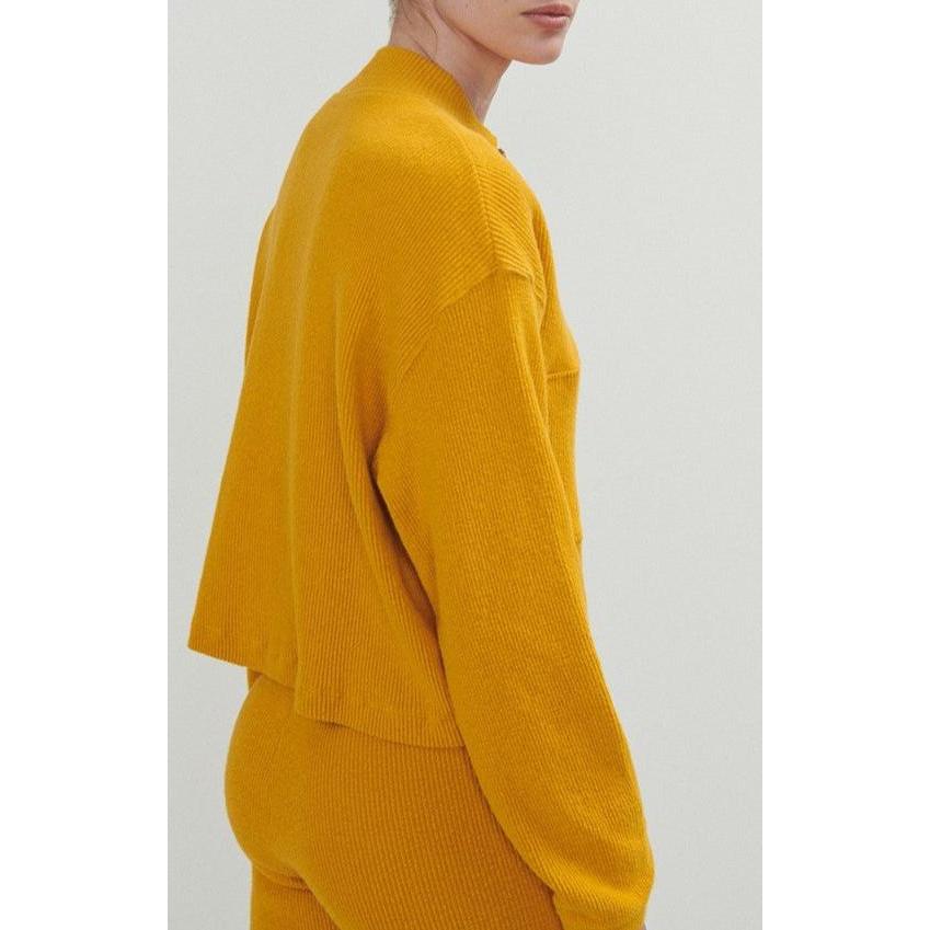 Sweat ML Col Zippe - Moutarde - Femme