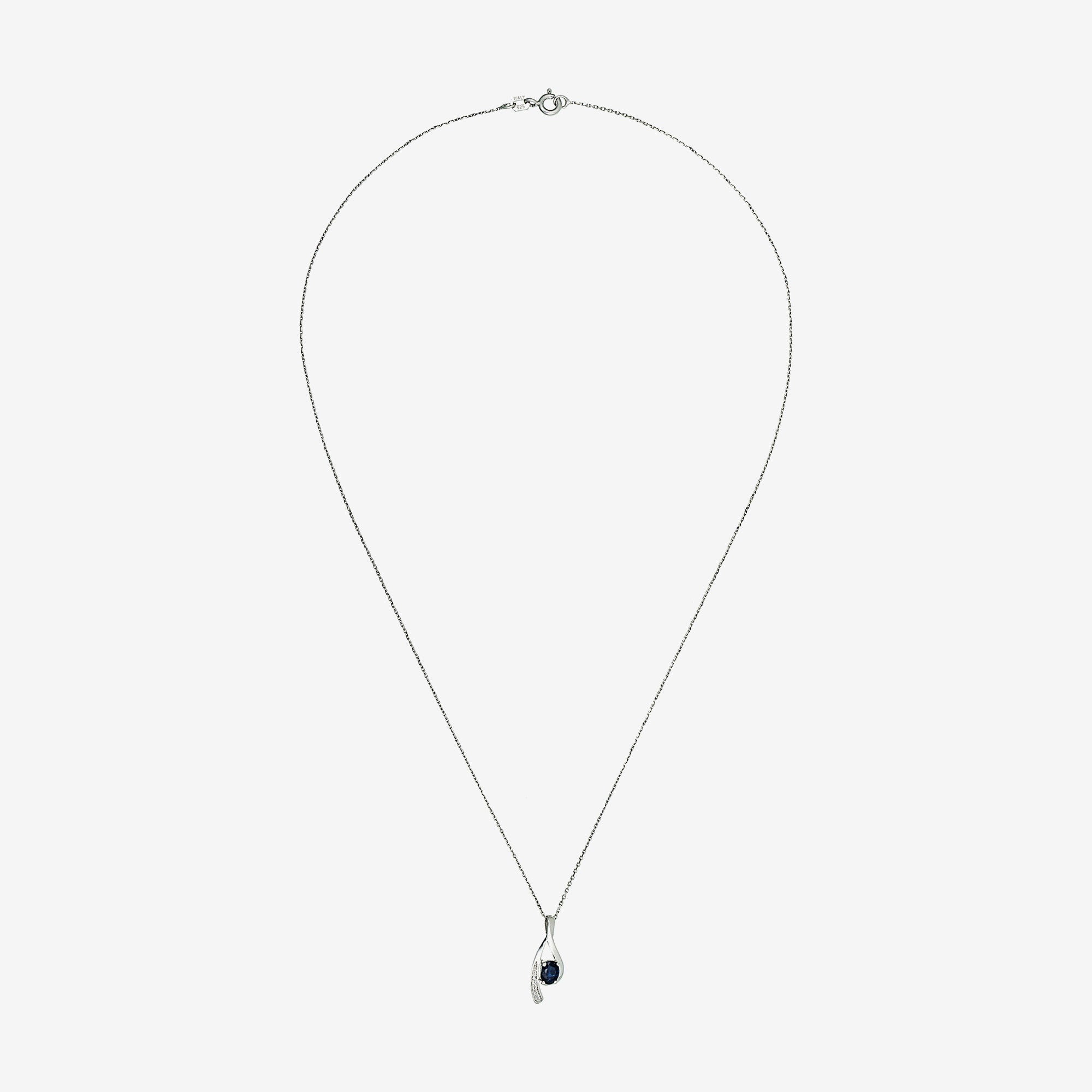 Pendentif "Lana" Diamants 0,02Ct/5 + Saphir 0,57Ct/1