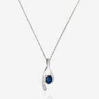 Pendentif "Lana" Diamants 0,02Ct/5 + Saphir 0,57Ct/1
