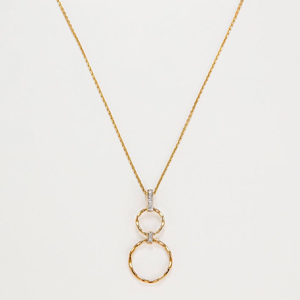 Pendentif "Gold Circles" Diamants 0,02/6