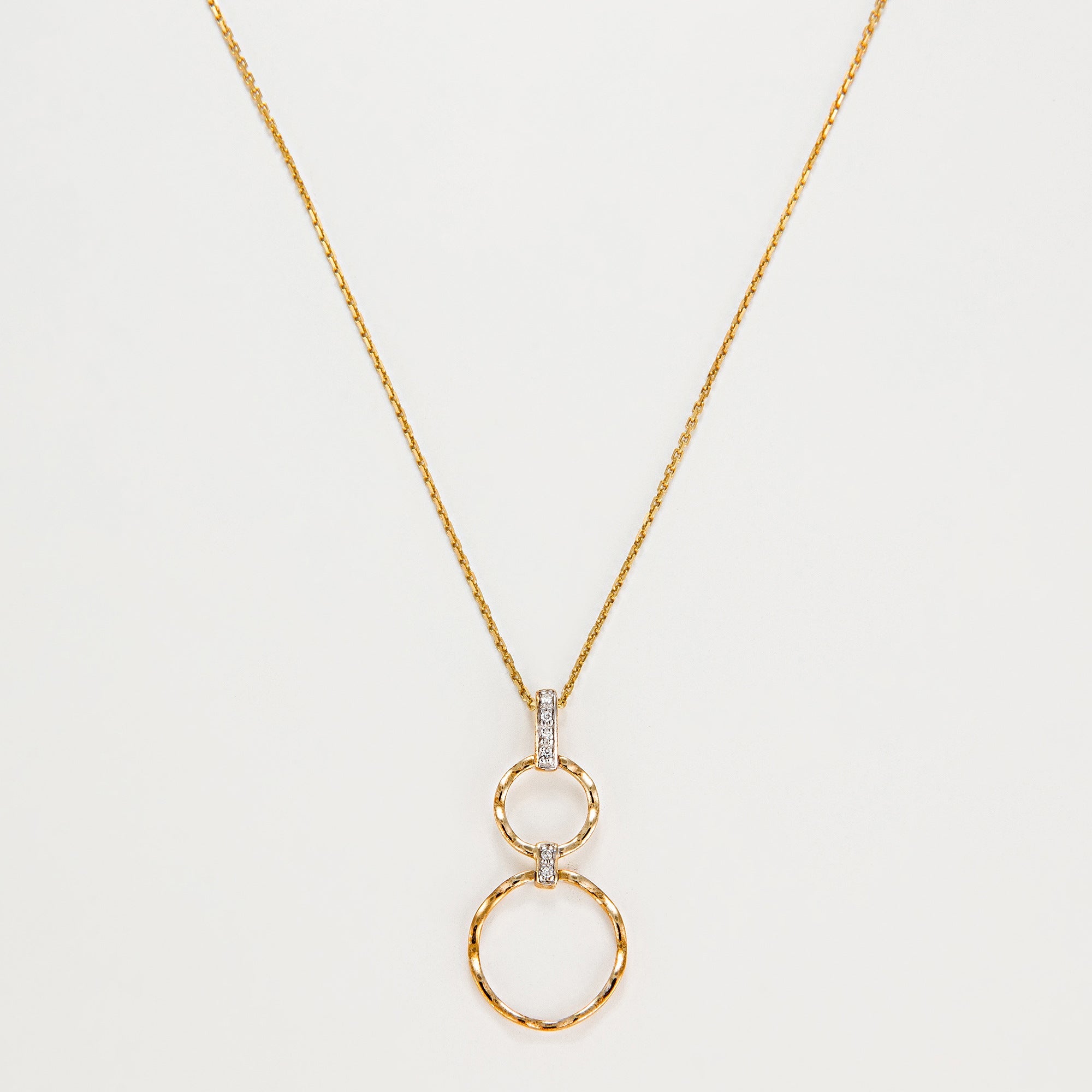 Pendentif "Gold Circles" Diamants 0,02/6
