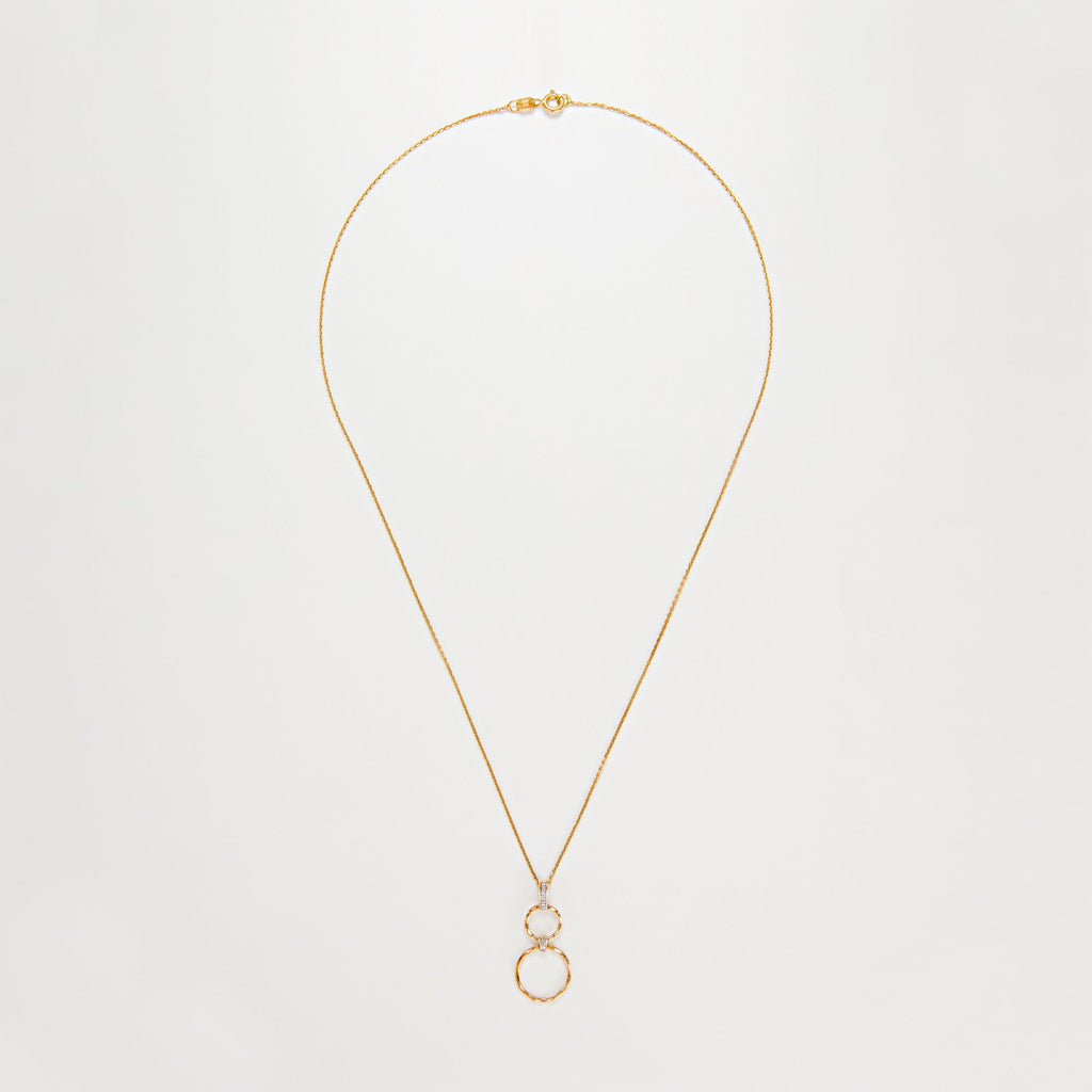 Pendentif "Gold Circles" Diamants 0,02/6