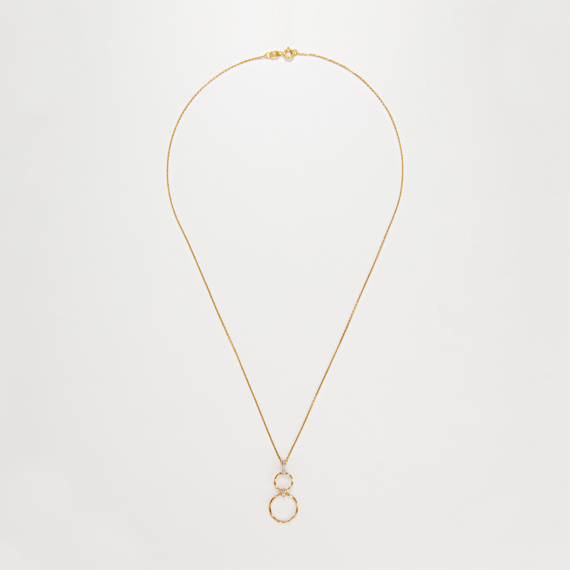 Pendentif "Gold Circles" Diamants 0,02/6