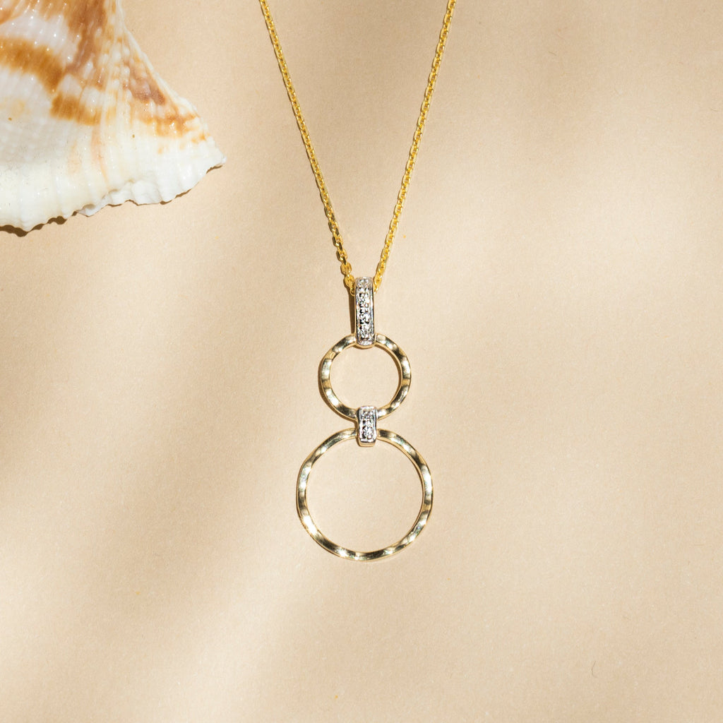 Pendentif "Gold Circles" Diamants 0,02/6