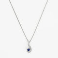 Pendentif "Virgule" Diamants: 0,02Ct/6 Et Sapphir: 0,16Ct/1 - Or Blanc