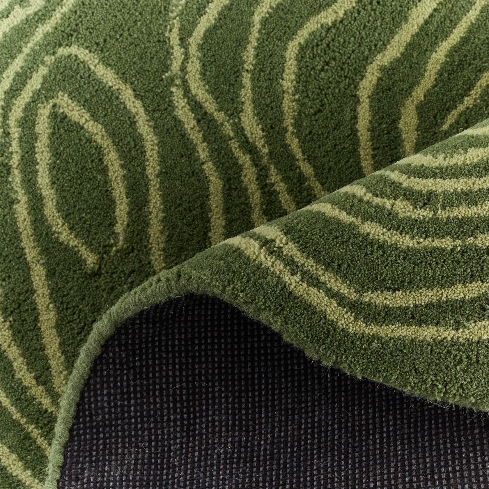 Cèdre blanc – Tapis en laine en forme organique - Vert Cèdre blanc