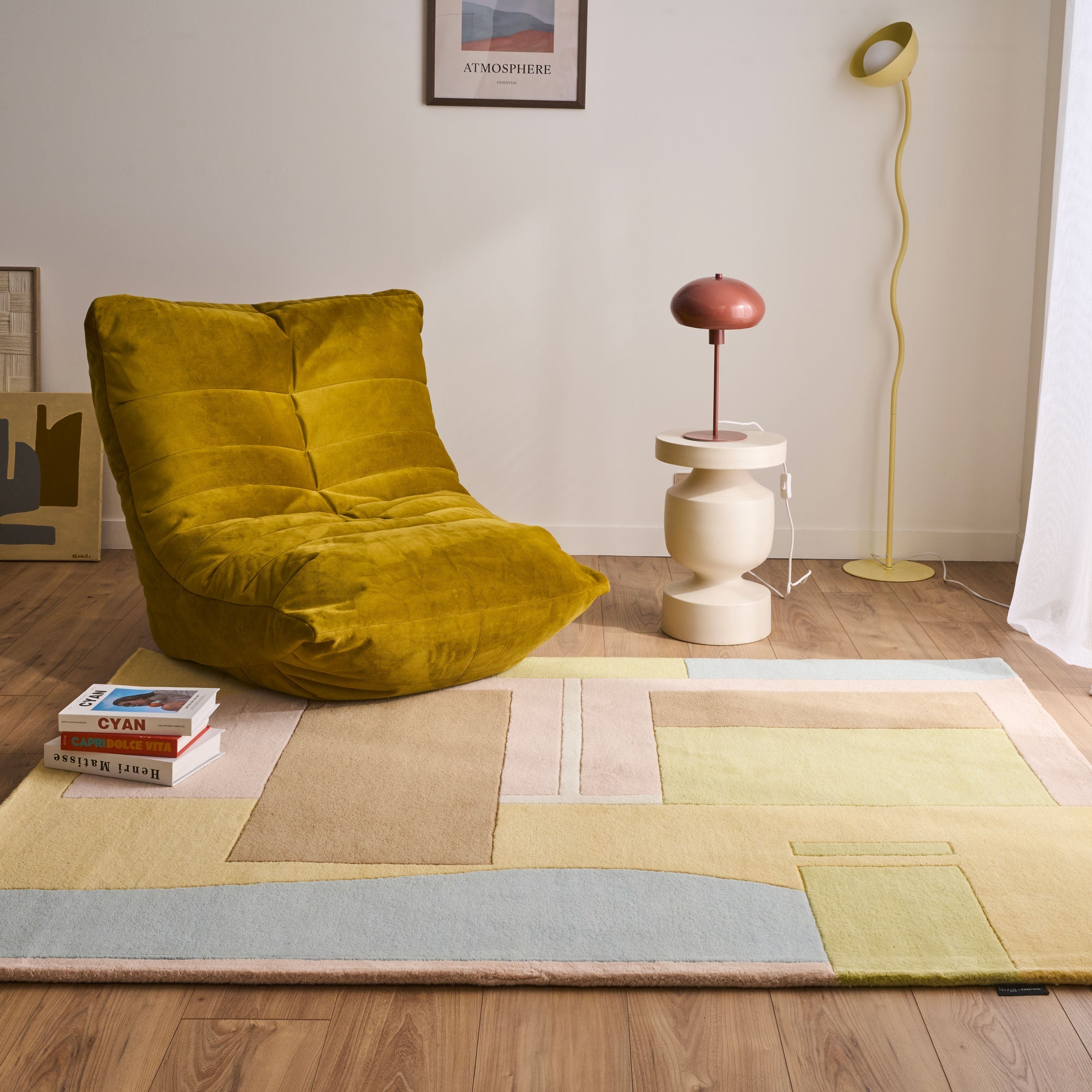 Rayon tendre – Tapis en laine aux nuances pastel Rayon tendre
