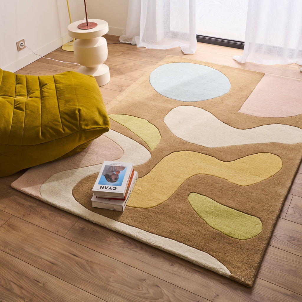 Rayon tendre – Tapis en laine design aux couleurs pastel Rayon tendre