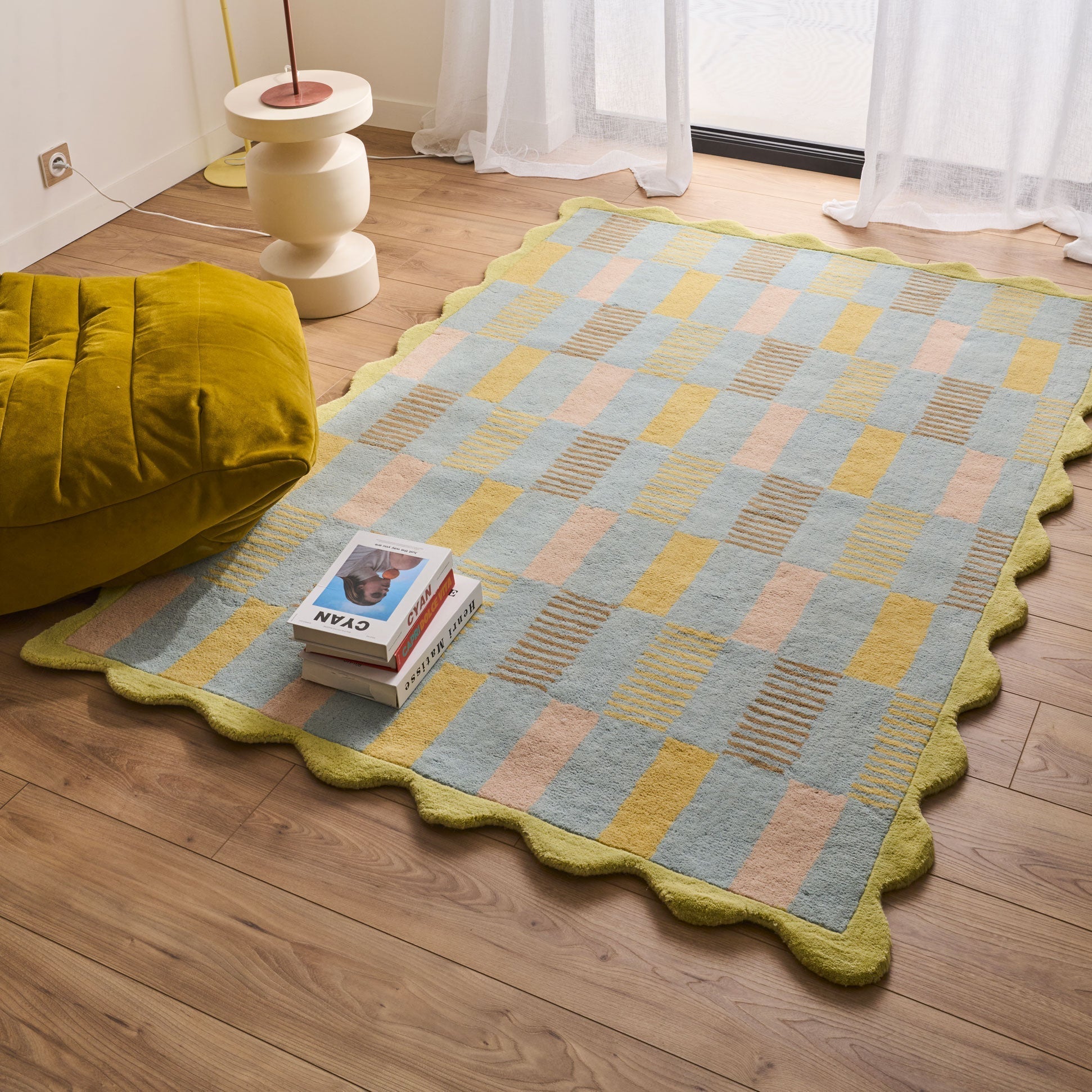 Rayon tendre – Tapis en laine coloré Rayon tendre