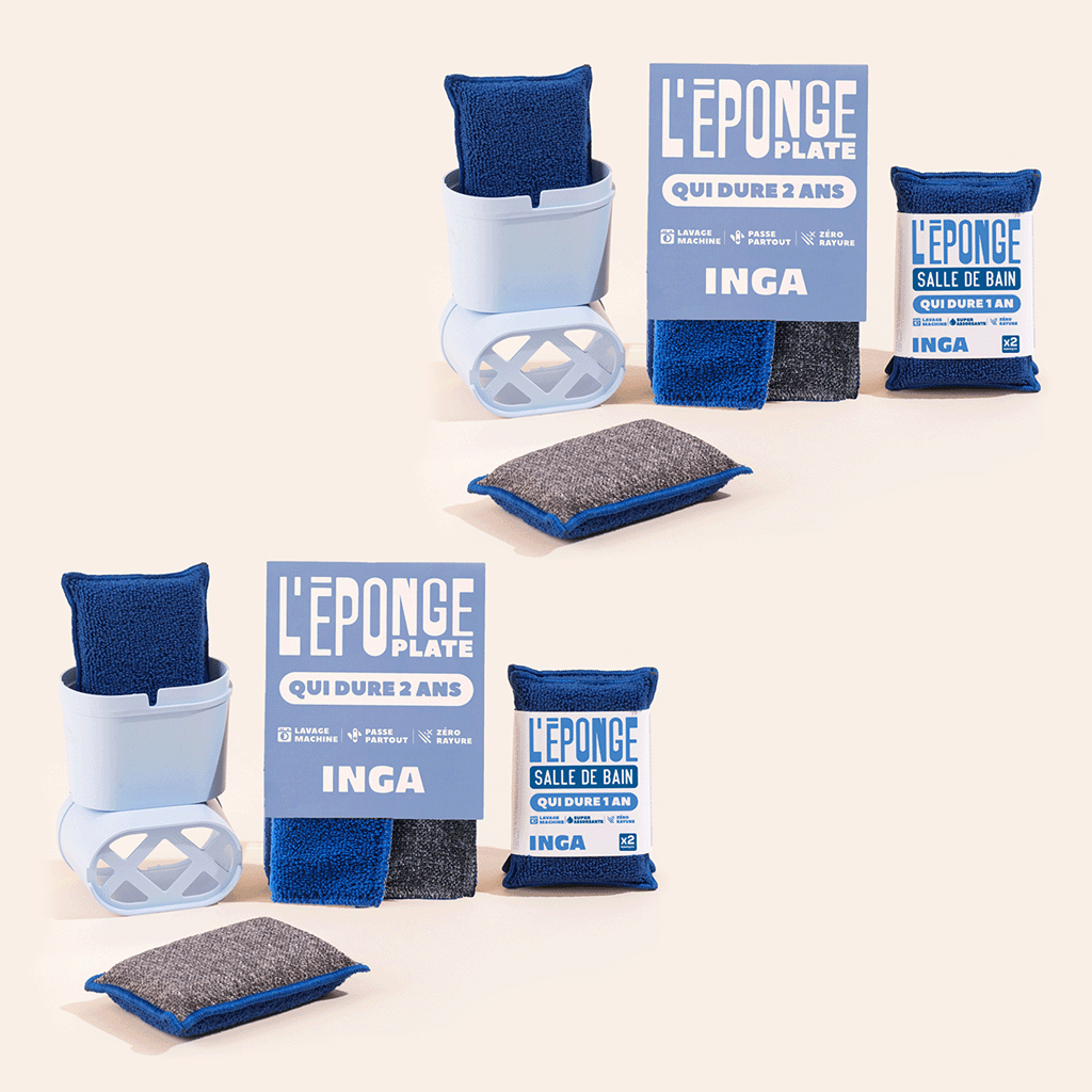 Pack Éponges, Éponges Salle de Bain et Plates