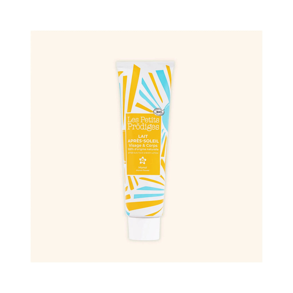 Lait après-soleil visage corps hydratant apaisant parfum monoï bio