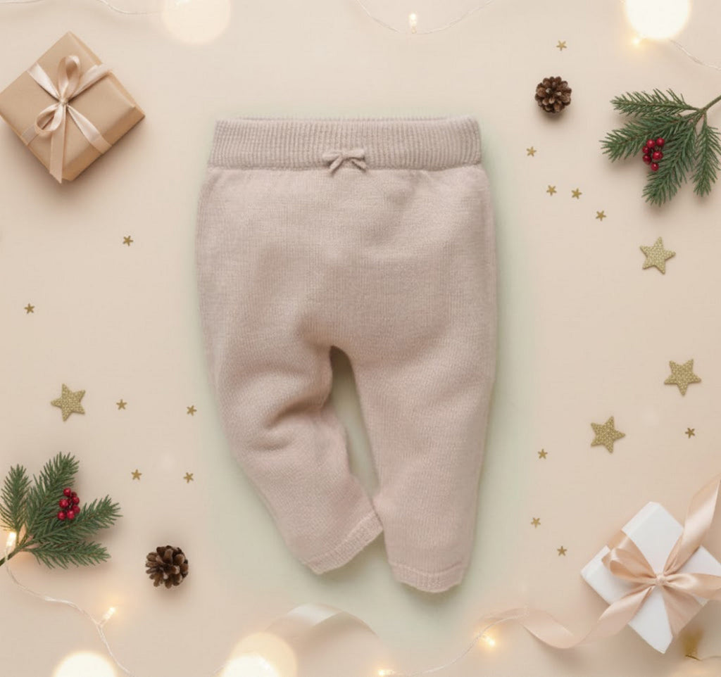 Pantalon Leandre Rose Poudré 100% Laine - Bébé