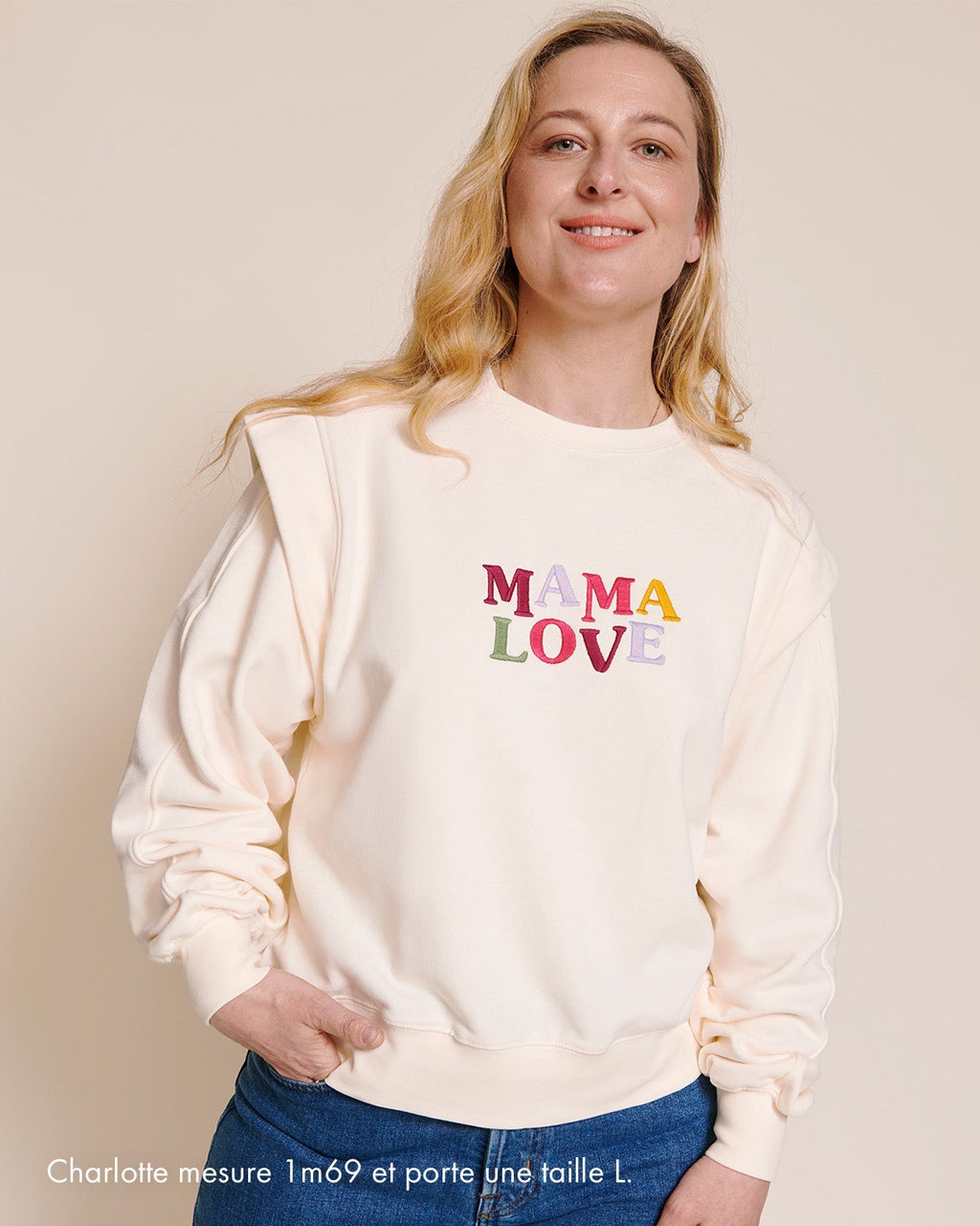 Le Sweat Club Mama Love En Coton Bio - Crème