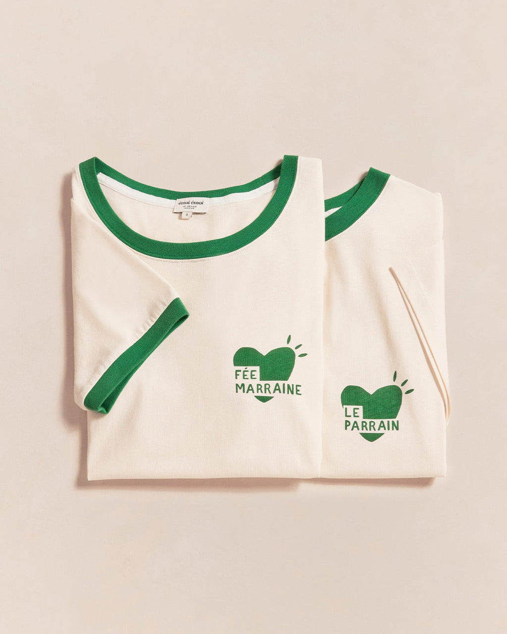 Le T-Shirt Coeur Le Parrain En Coton Bio - Crème