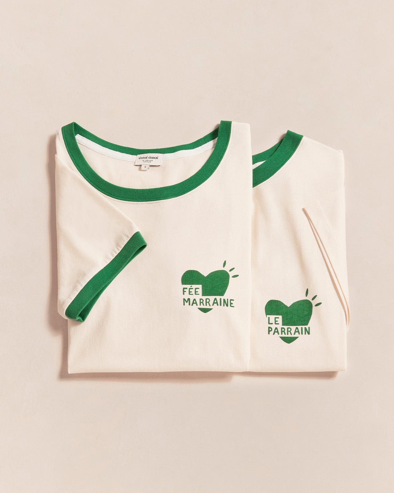 Le T-Shirt Coeur Le Parrain En Coton Bio - Crème
