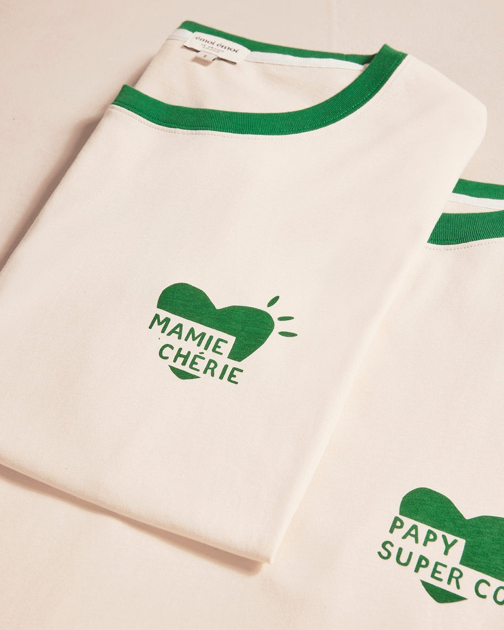 Le T-Shirt Coeur Mamie Chérie En Coton Bio - Crème