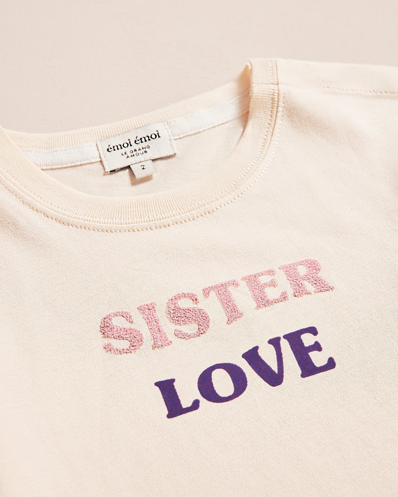 Le T-Shirt Sister Love En Coton Bio - Crème