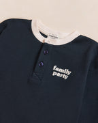 Le Pyjama Family Party Enfant En Coton Bio Nid D'Abeille - Charbon
