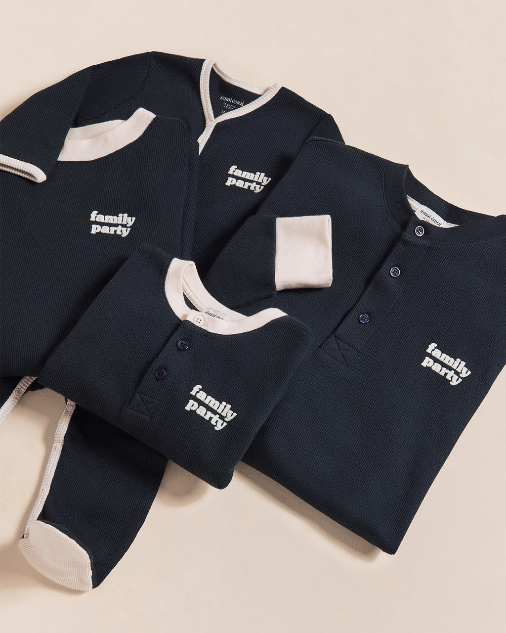 Le Pyjama Family Party Homme En Coton Bio Nid D'Abeille - Charbon