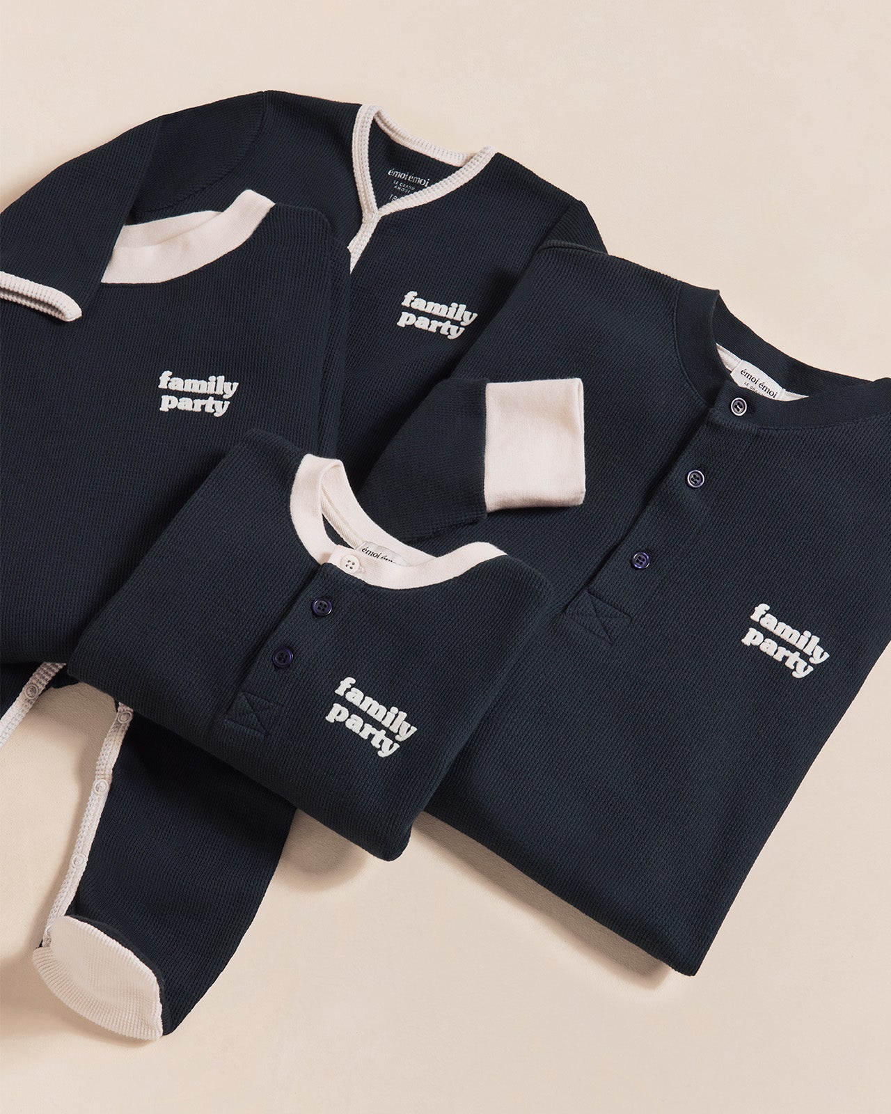 Le Pyjama Family Party Homme En Coton Bio Nid D'Abeille - Charbon