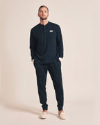 Le Pyjama Family Party Homme En Coton Bio Nid D'Abeille - Charbon