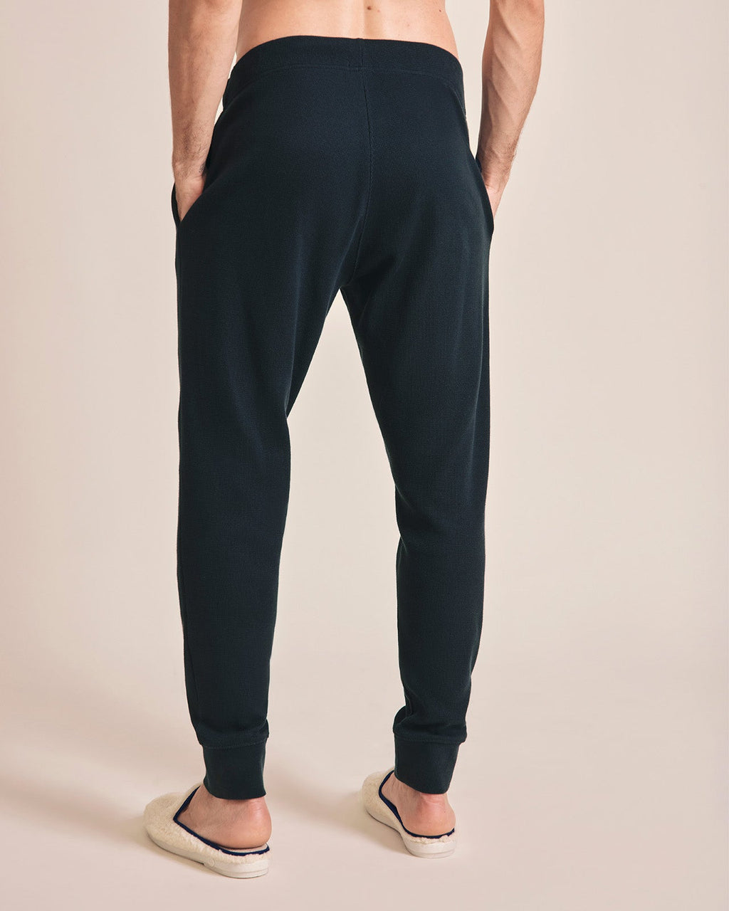 Le Pyjama Family Party Homme En Coton Bio Nid D'Abeille - Charbon