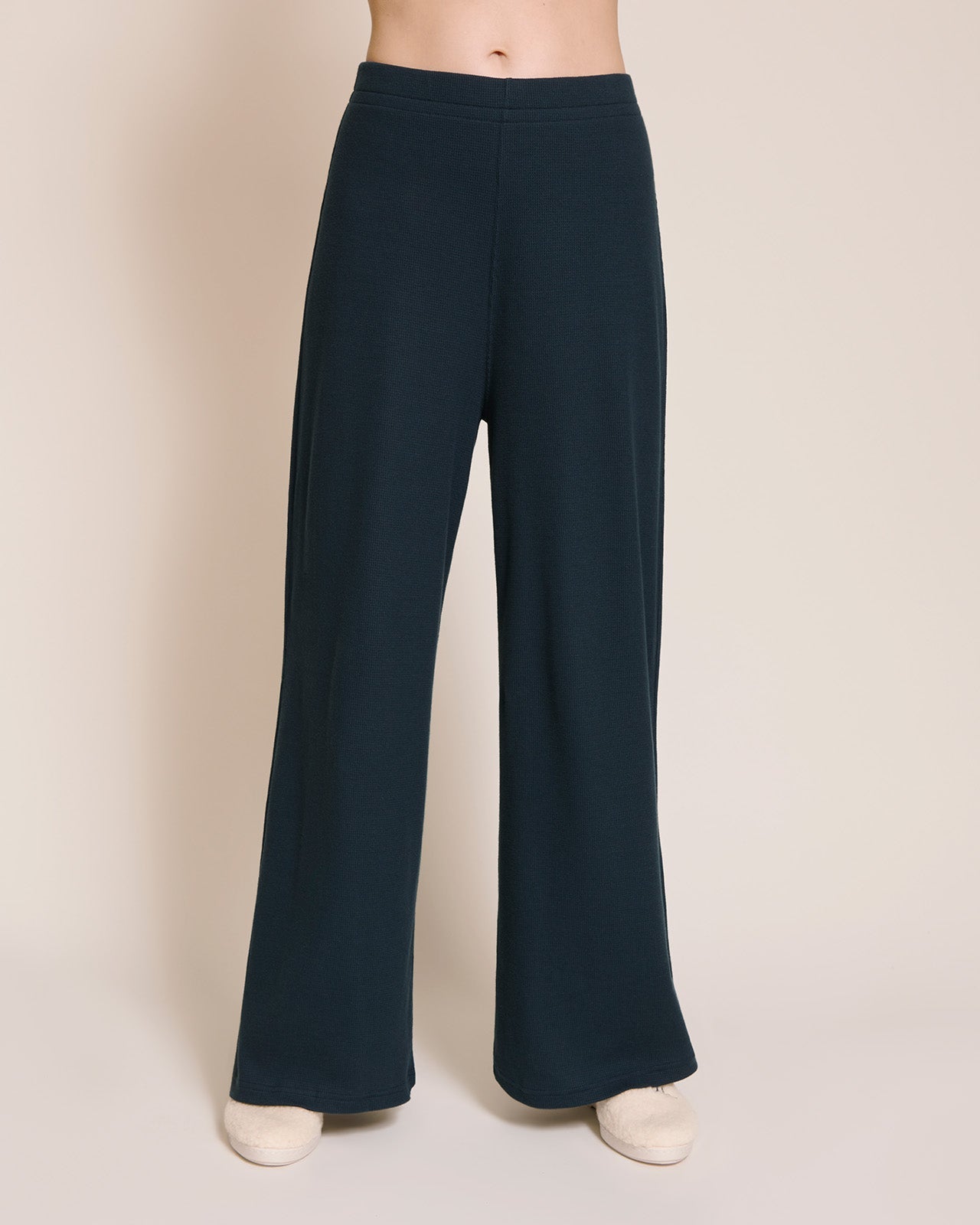Le Bas De Pyjama Family Party Femme En Coton Bio Nid D'Abeille - Charbon