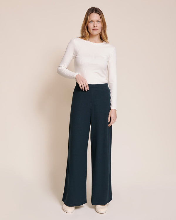 Le Bas De Pyjama Family Party Femme En Coton Bio Nid D'Abeille - Charbon