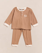 L'Ensemble De Pyjama Mini Cool En Coton Bio Nid D'Abeille - Praliné