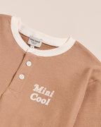 L'Ensemble De Pyjama Mini Cool En Coton Bio Nid D'Abeille - Praliné