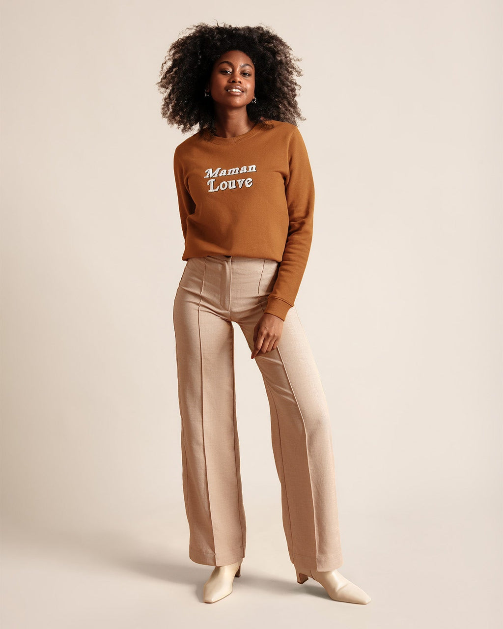 Le Sweat Maman Louve En Coton Bio - Caramel