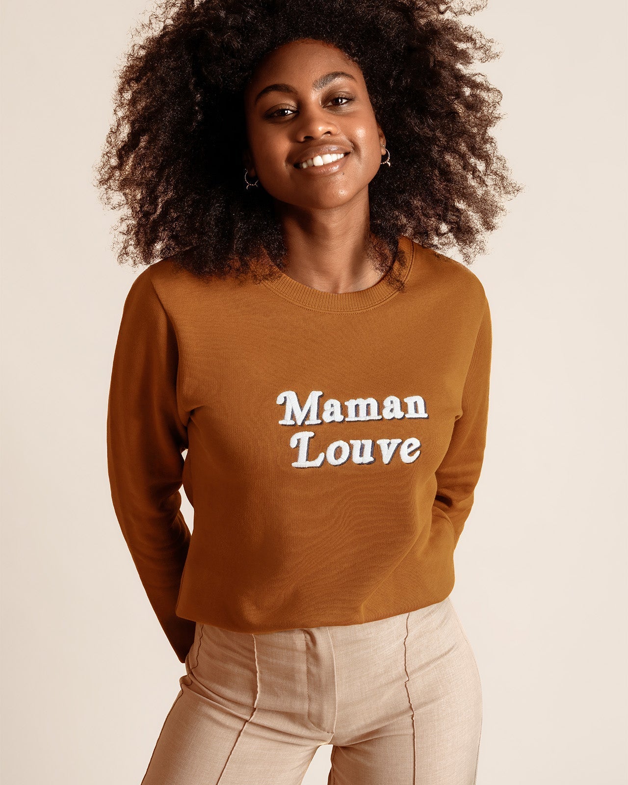 Le Sweat Maman Louve En Coton Bio - Caramel