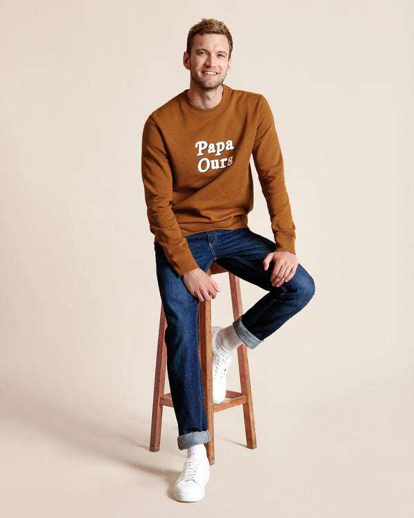 Le Sweat Papa Ours En Coton Bio - Caramel