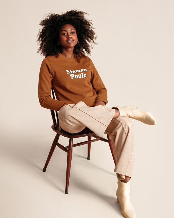 Le Sweat Maman Poule En Coton Bio - Caramel