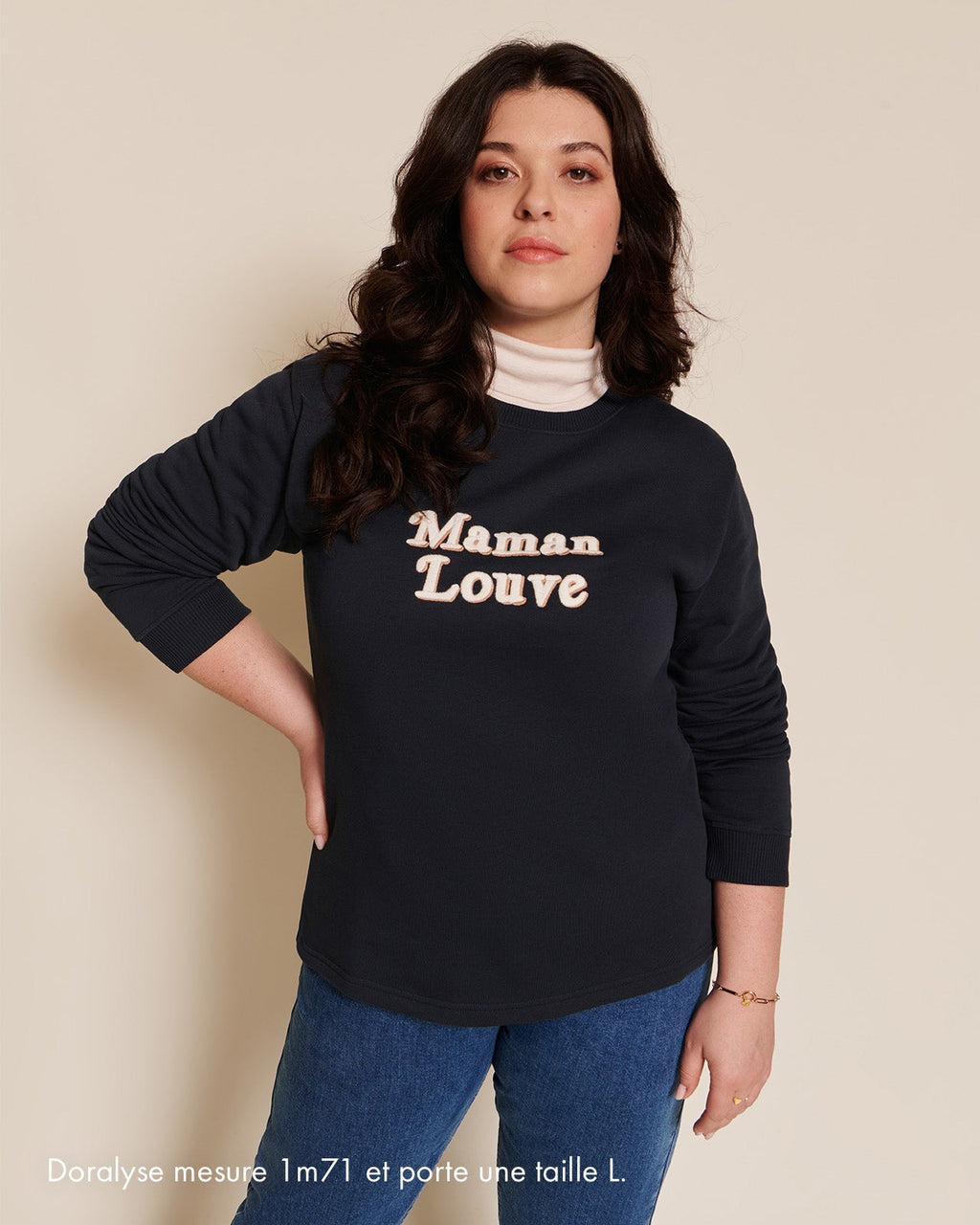 Le Sweat Maman Louve En Coton Bio - Charbon