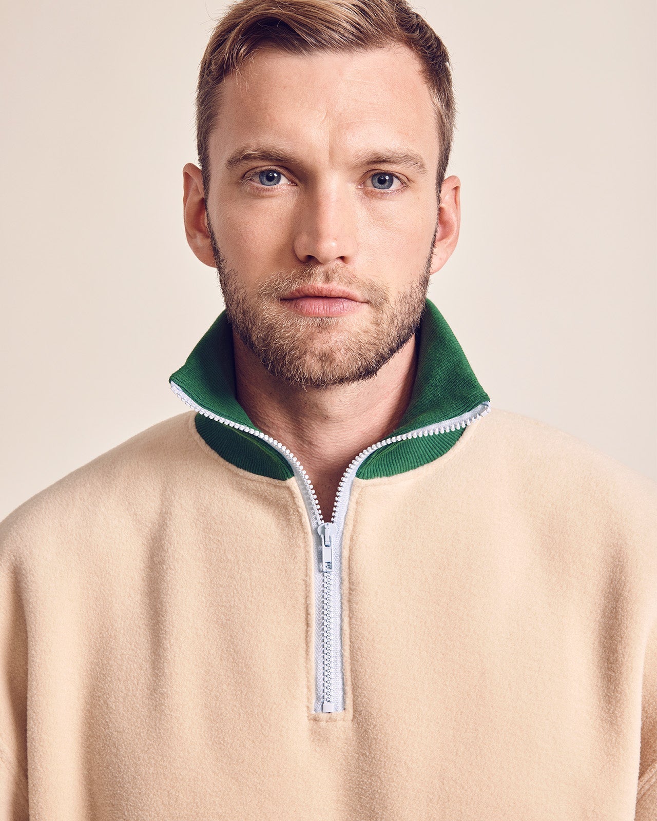 Le Sweat Stan En Polaire Recyclée Et Col Zippé - Latte
