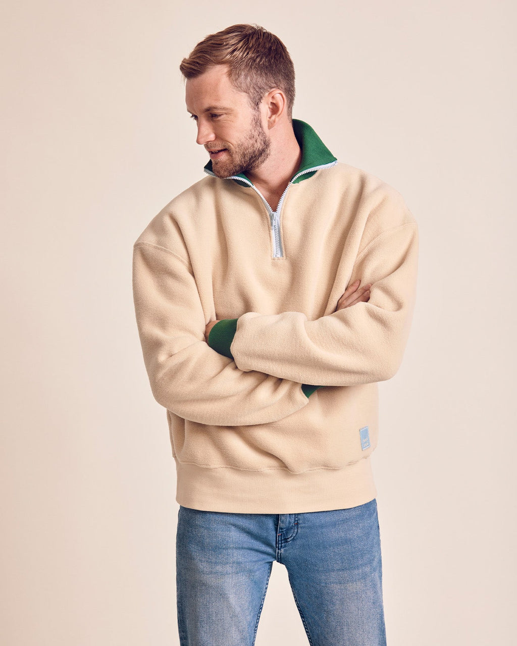 Le Sweat Stan En Polaire Recyclée Et Col Zippé - Latte
