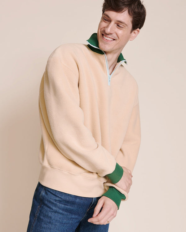 Le Sweat Stan En Polaire Recyclée Et Col Zippé - Latte