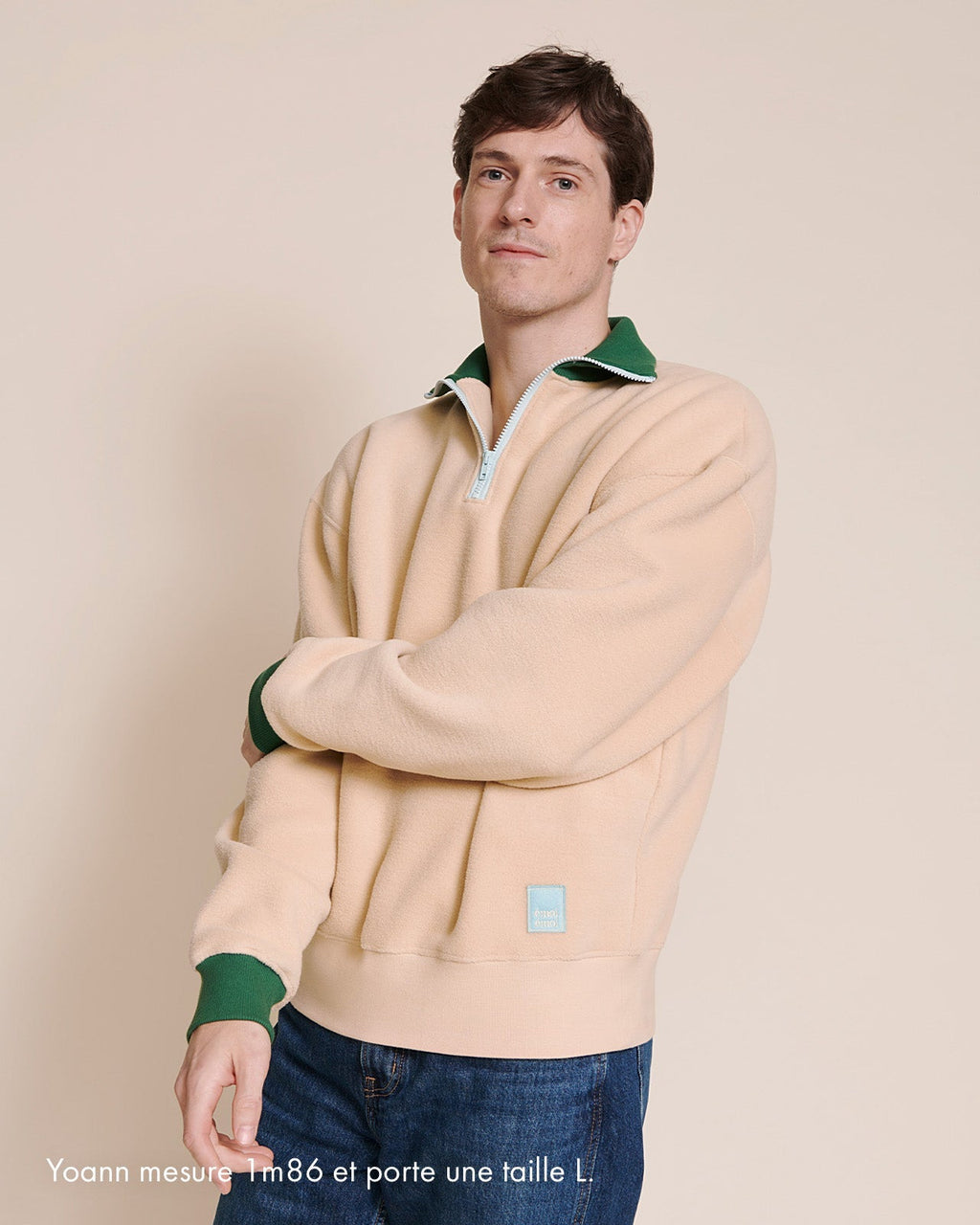 Le Sweat Stan En Polaire Recyclée Et Col Zippé - Latte