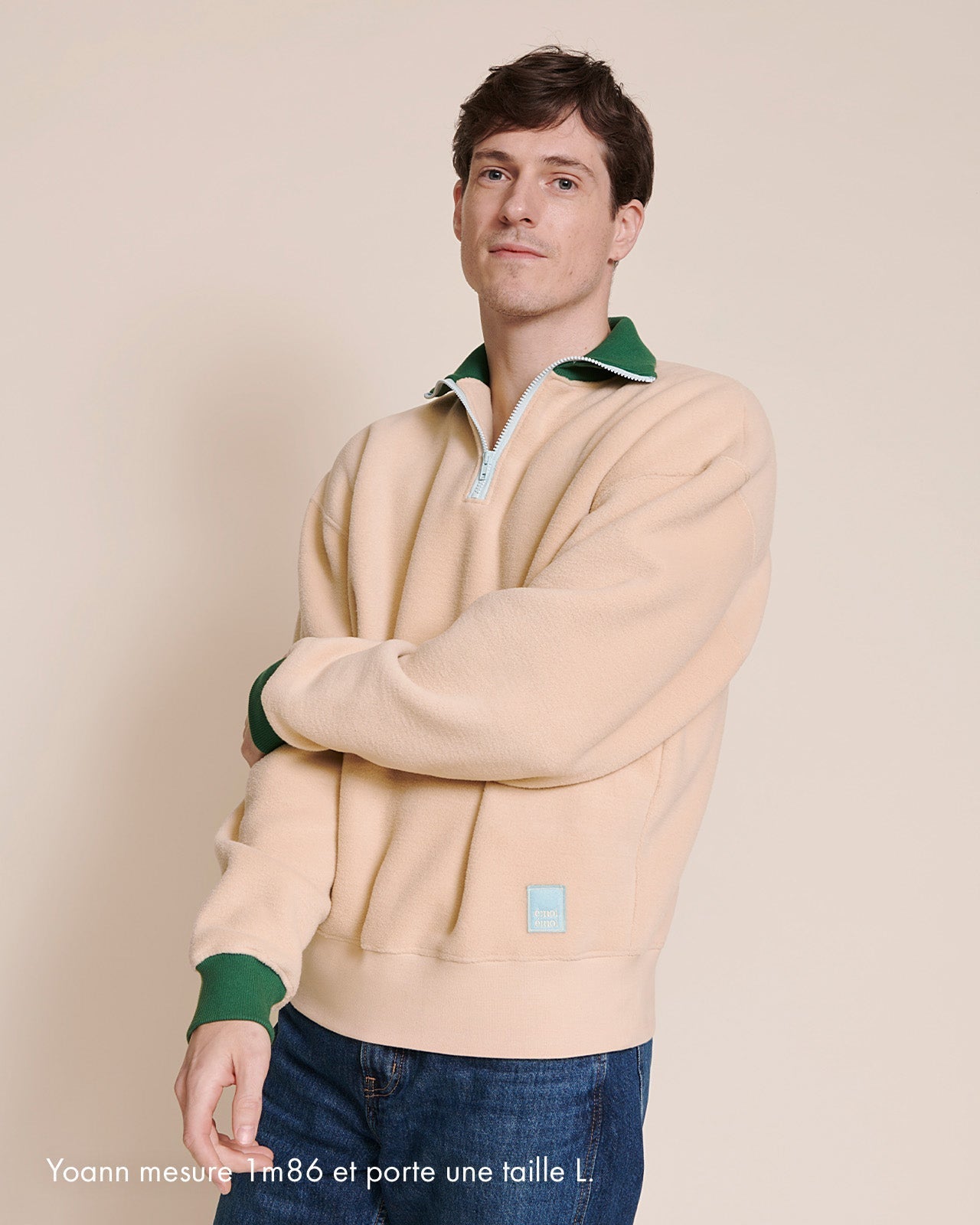 Le Sweat Stan En Polaire Recyclée Et Col Zippé - Latte