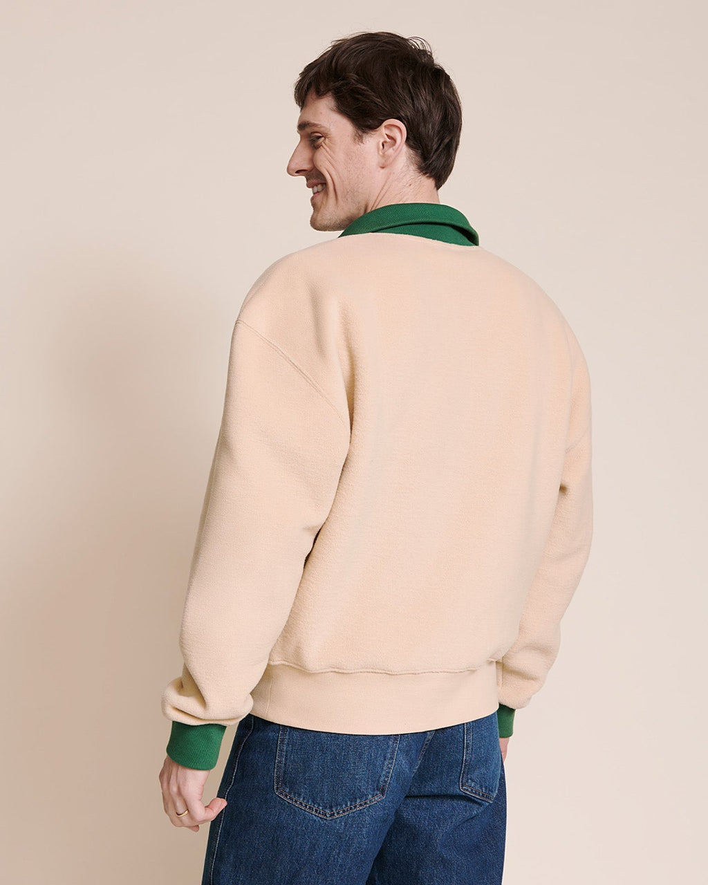 Le Sweat Stan En Polaire Recyclée Et Col Zippé - Latte