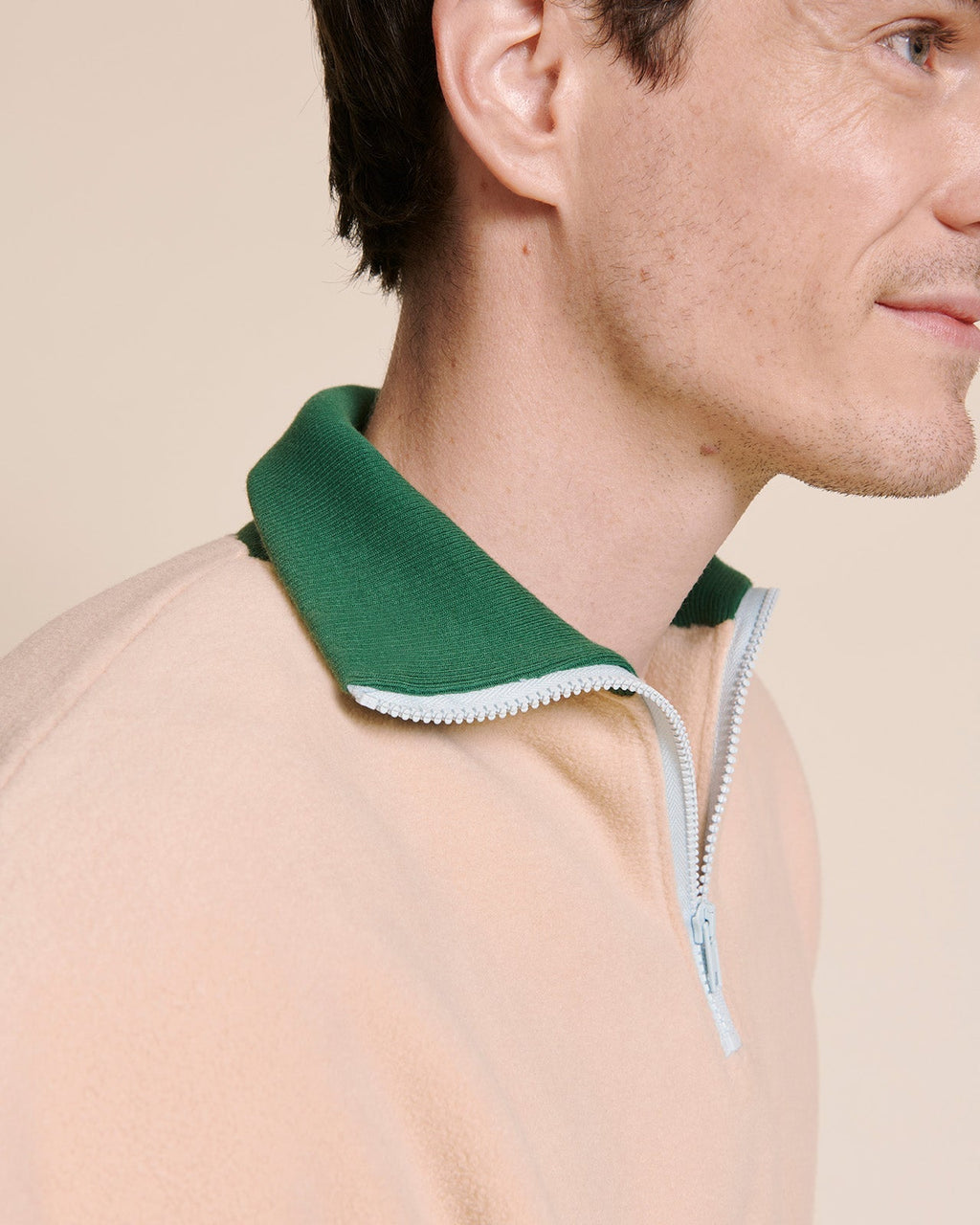 Le Sweat Stan En Polaire Recyclée Et Col Zippé - Latte