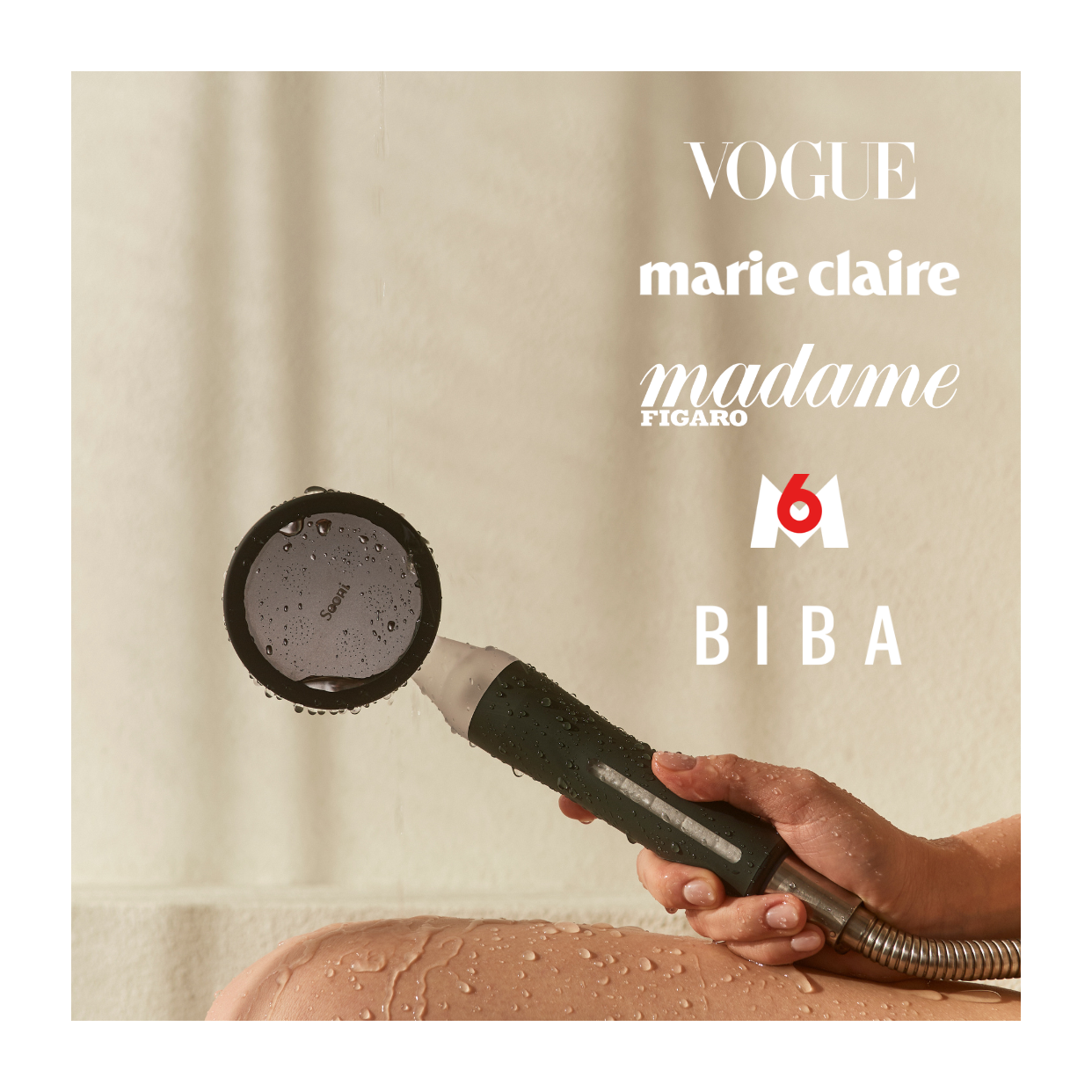 Pommeau de Douche Filtrant Blanc + 2 Filtres (4 Mois de Filtration)