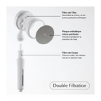 Pommeau de Douche Filtrant Blanc + 4 Filtres (8 Mois de Filtration)