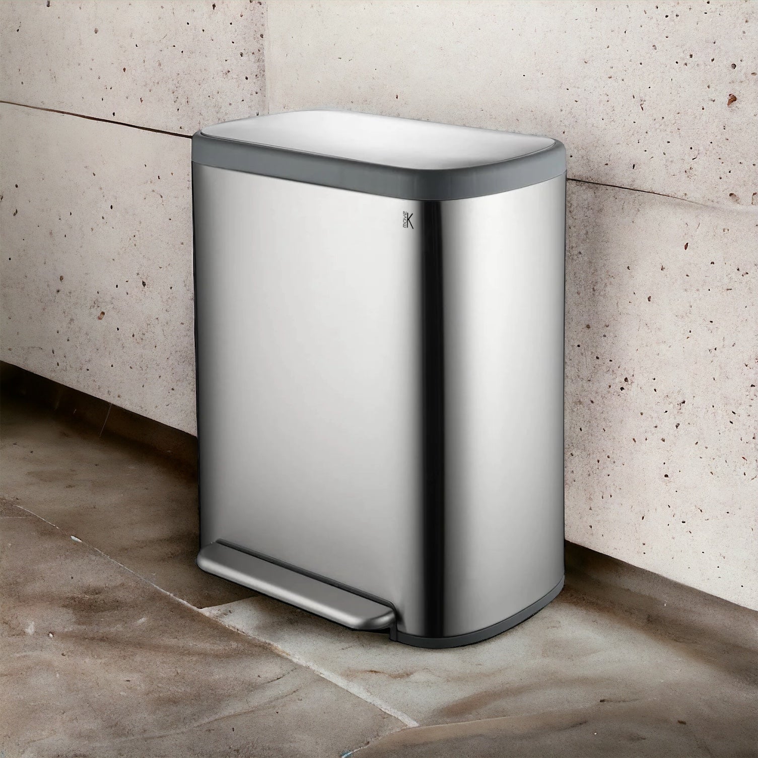 Poubelle De Tri Inox Empire - 60L - 2Bacs - Argent