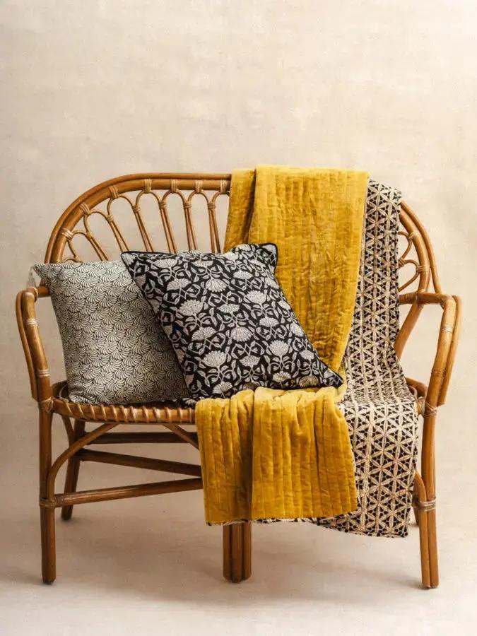 Plaid velours - Ocre - 110x160cm - kirane